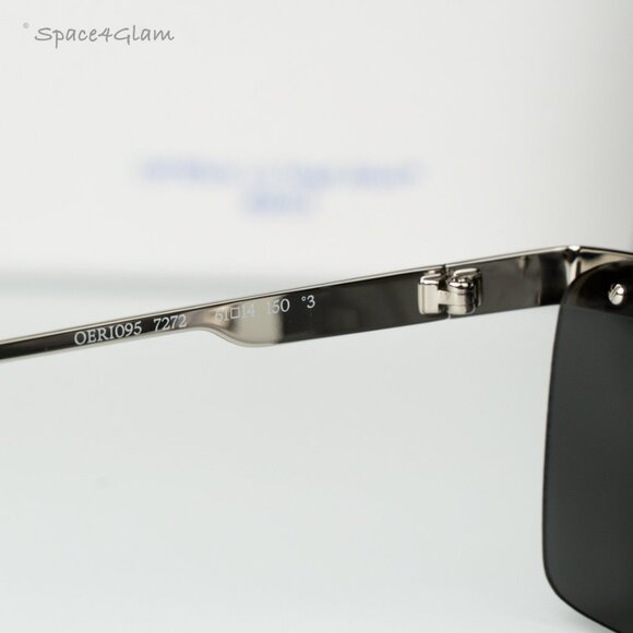 Off-White Women Sunglasses Silver Mirror Rectangle OERI095 RIMINI 7272 NEW - Picture 6 of 10
